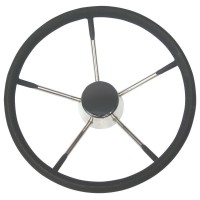 Steering Wheel, Inox, with Black Foam Inflatable Boats, Engines & Accessories