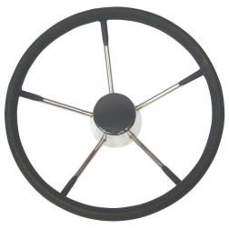 Steering Wheel, Inox, with Black Foam Inflatable Boats, Engines & Accessories