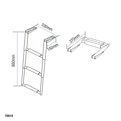 Telescopic Ladder, Inox 316 Boarding Ladders