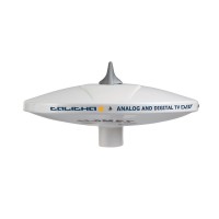 Terrestrial Omnidirectional TV Radio Antenna, Glomex, with 26 dB Gain Average, D250/H120mm, white/black TV and Radio Antennas