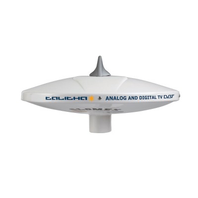 Terrestrial Omnidirectional TV Radio Antenna, Glomex, with 26 dB Gain Average, D250/H120mm, white/black TV and Radio Antennas