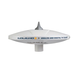 Terrestrial Omnidirectional TV Radio Antenna, Glomex, with 26 dB Gain Average, D250/H120mm, white/black TV and Radio Antennas