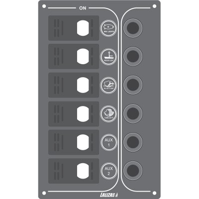 Switch Panel ”SP Offshore”, Inox 316, 12V Switch Panels & Accessories