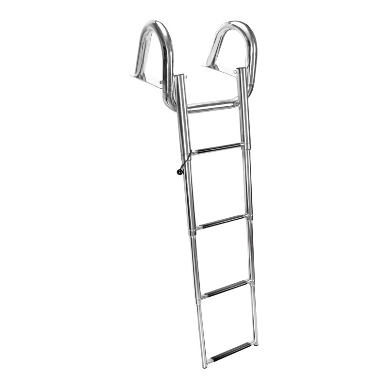 Telescopic Ladder w/Handrail, 4 steps, Inox316 Boarding Ladders & Accessories