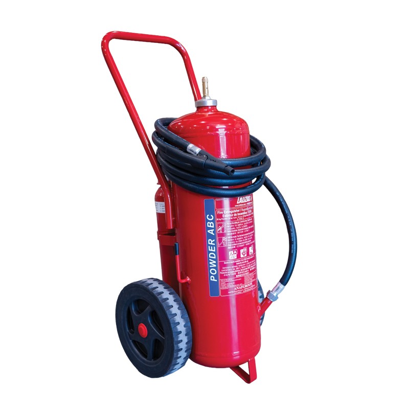 LALIZAS Fire Extinguisher Wheeled Dry Powder,Cartridge Oper.,w/Hose&Horn,SOLAS/MED(EN,GR,ES,CN) Fire Fighting Equipment