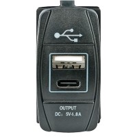 Βύσμα για Παροχή Ρεύματος με Διπλή Θύρα (USB & C) Ρευματολήπτες & Πρίζες