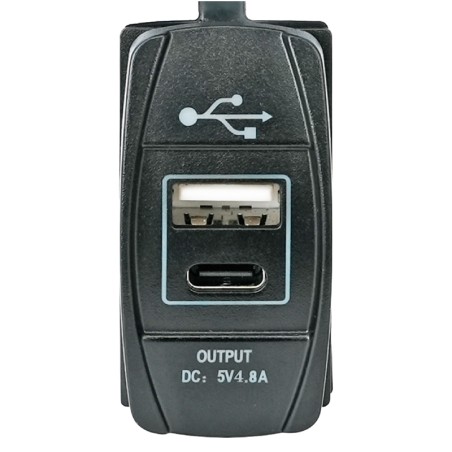Βύσμα για Παροχή Ρεύματος με Διπλή Θύρα (USB & C) Ρευματολήπτες & Πρίζες