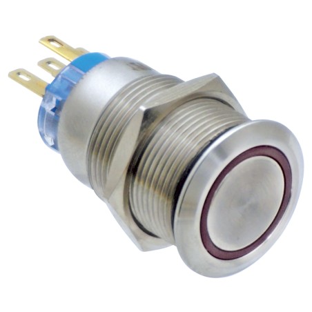 Διακόπτης Push Button με Δακτύλιο LED, Inox304, 12V DC 5A Διακόπτες