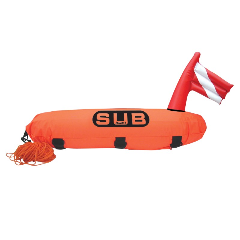Torpedo Diving Marker Buoy, Reinforced, “Safe Dive” with 20m Rope Mooring & Marking Buoys