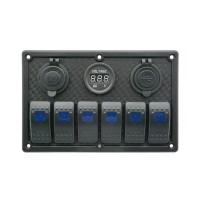 Rocker Switch Panel with LED, 12V/24V, (6 Rockers) Panels