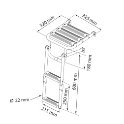 Platform Ladder, Inox 316, with 2 Plastic Steps Boarding Ladders